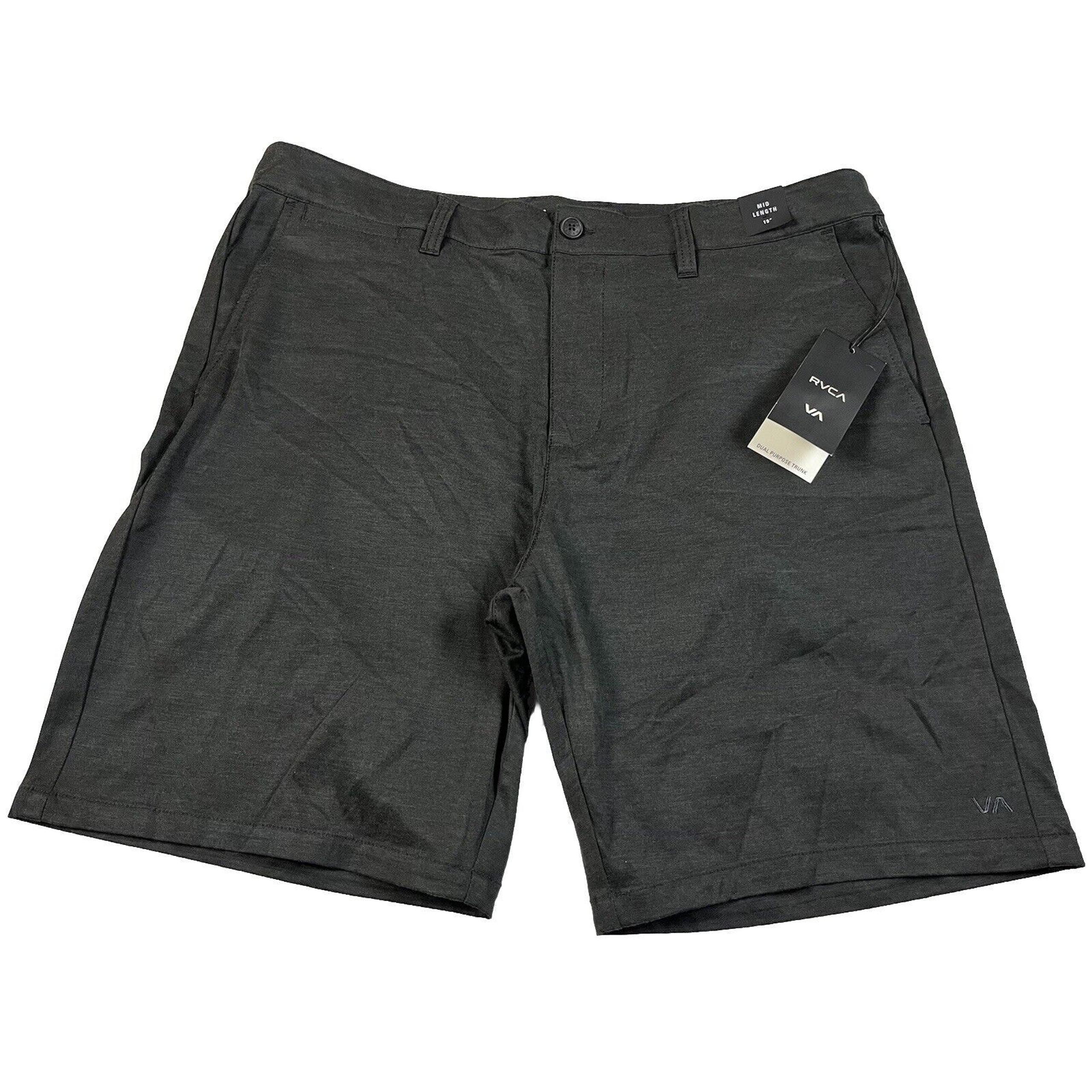 RVCA Men's Shorts Back In Hybrid 19" Street To Beach Board Shorts Black Size 30