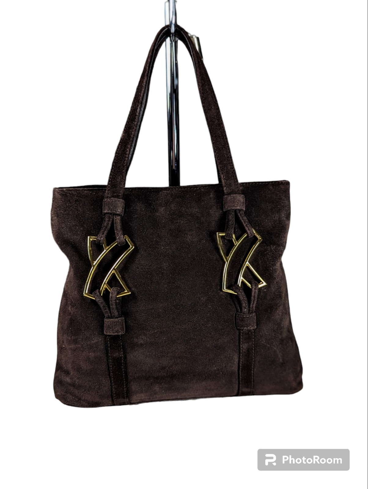 Paloma Picasso Vintage Brown Suede Tote Bag Purse