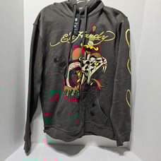 Ed Hardy Snake Hoodie Men’s Size M Gray NEW WITH TAGS