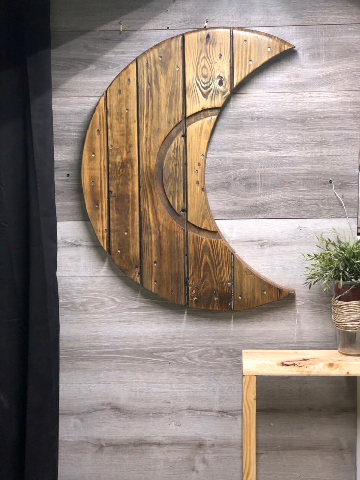 Large wooden moon