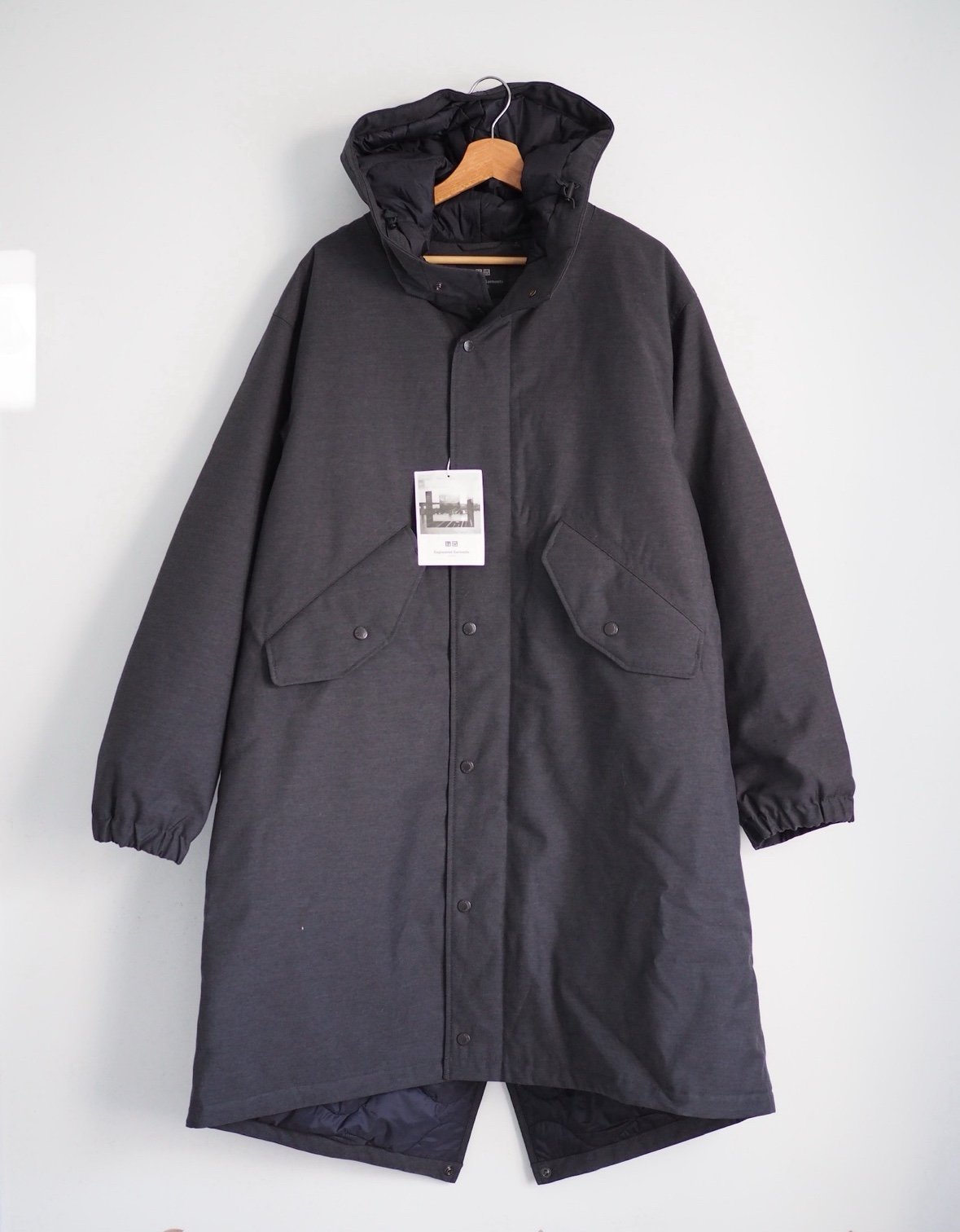 Engineered garments oversized fishtail Uniqlo heattech coat medium