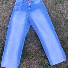OMAVI Light Blue Size 36 Acid-Wash Jeans