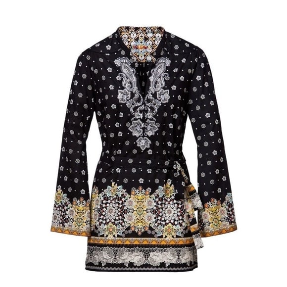 Robert Graham Carlisle Tunic Floral Ethnic Top M