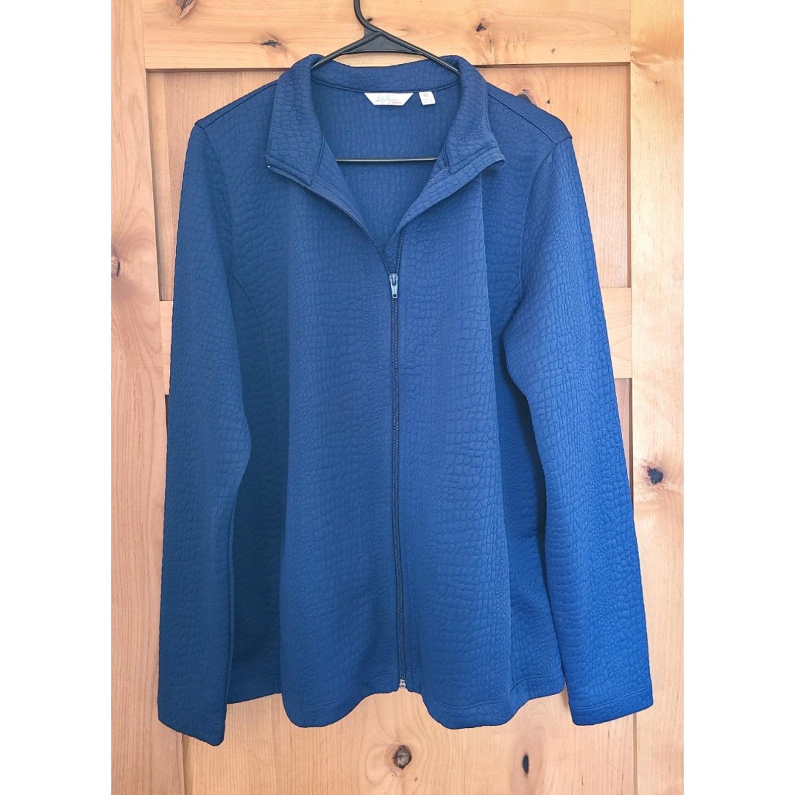 Lady Hagen Blue Athletic Athleisure Jacket XL Pockets Full Zip Modern Minimalist