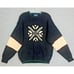 Vintage PENDLETON Sweater Mens Large Geometric Snow Print Blue 100% Virgin Wool
