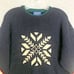 Vintage PENDLETON Sweater Mens Large Geometric Snow Print Blue 100% Virgin Wool
