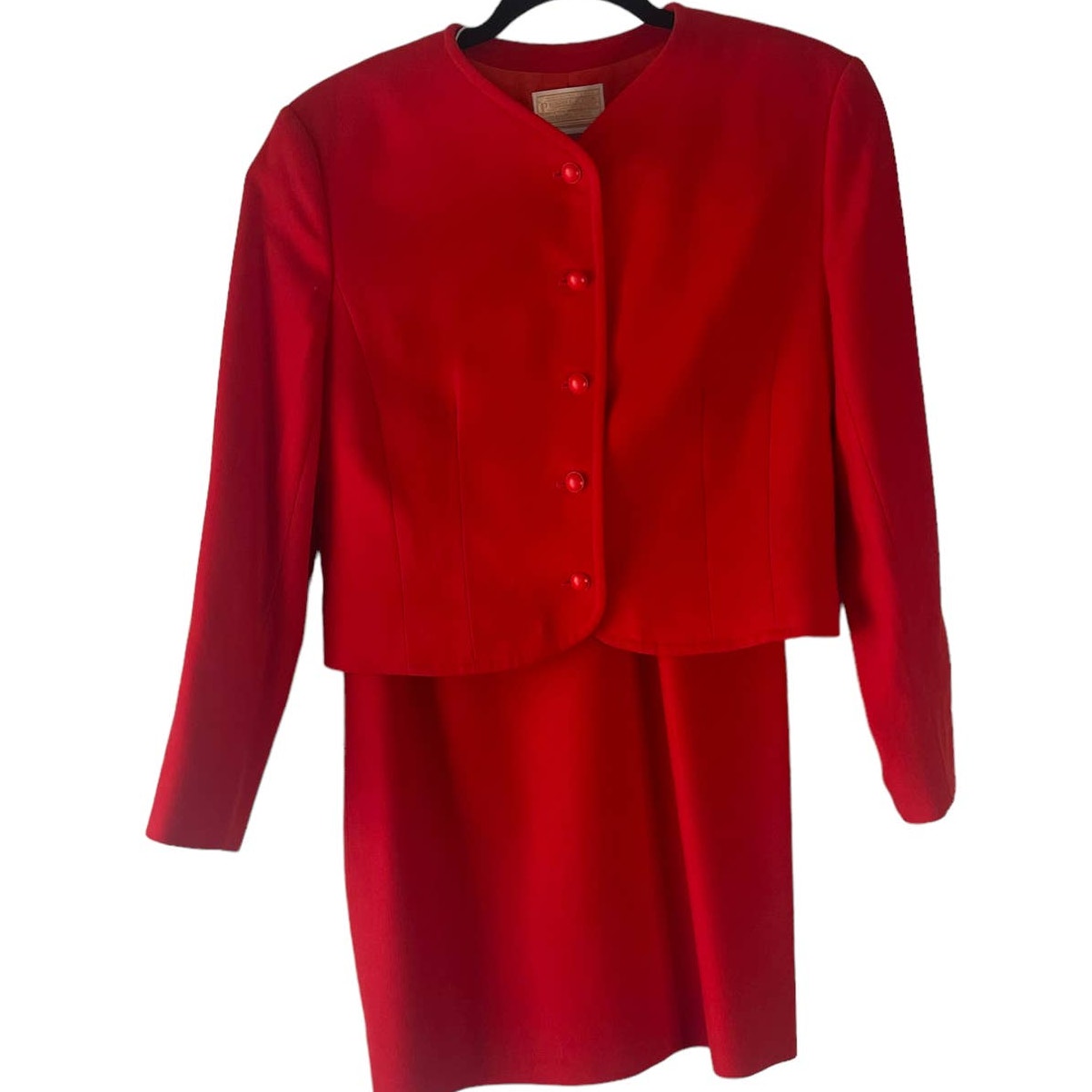 Pendleton Vintage 90s Women's Size 8 Medium 100% Wool Red Suit Skirt Set
