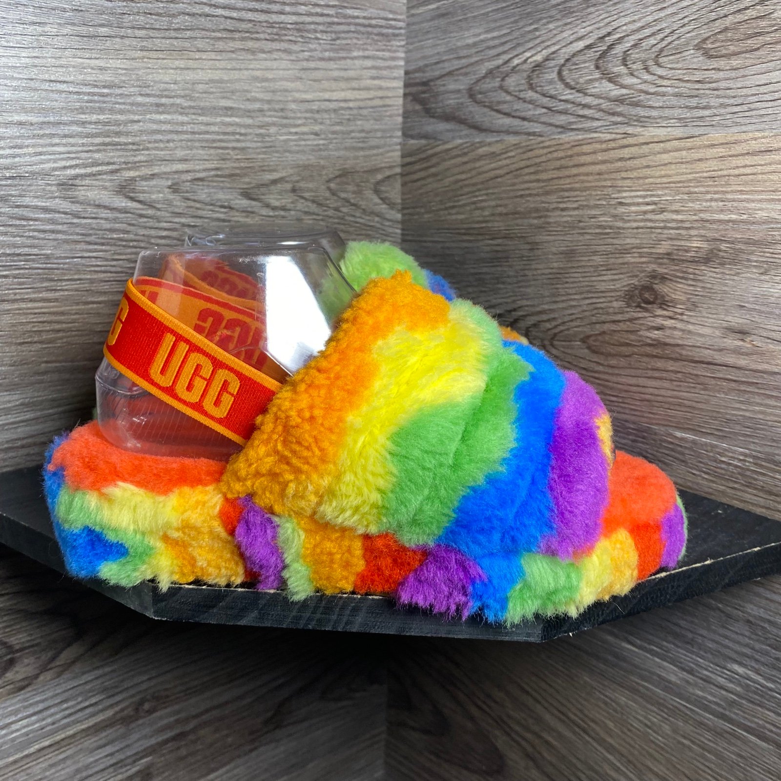 Ugg fluff yeah slide slippers rainbow
