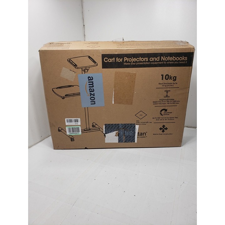 Manhattan Mobile Projector & Laptop Stand Cart- Two Shelve Trays-461726