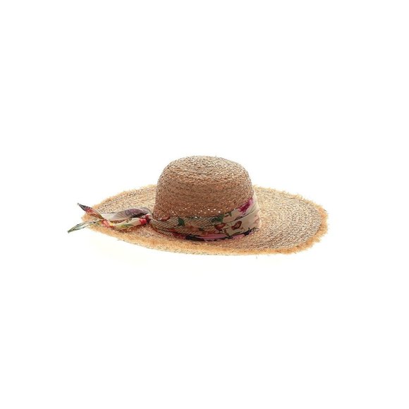 NWT Johnny Was Dreamer Braided Raffia Fringe Scarf Banded Wide Brim Sun Hat 148