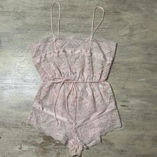 EUC Vintage Tessi Light Pink One Piece Lace Lingerie Size XS S