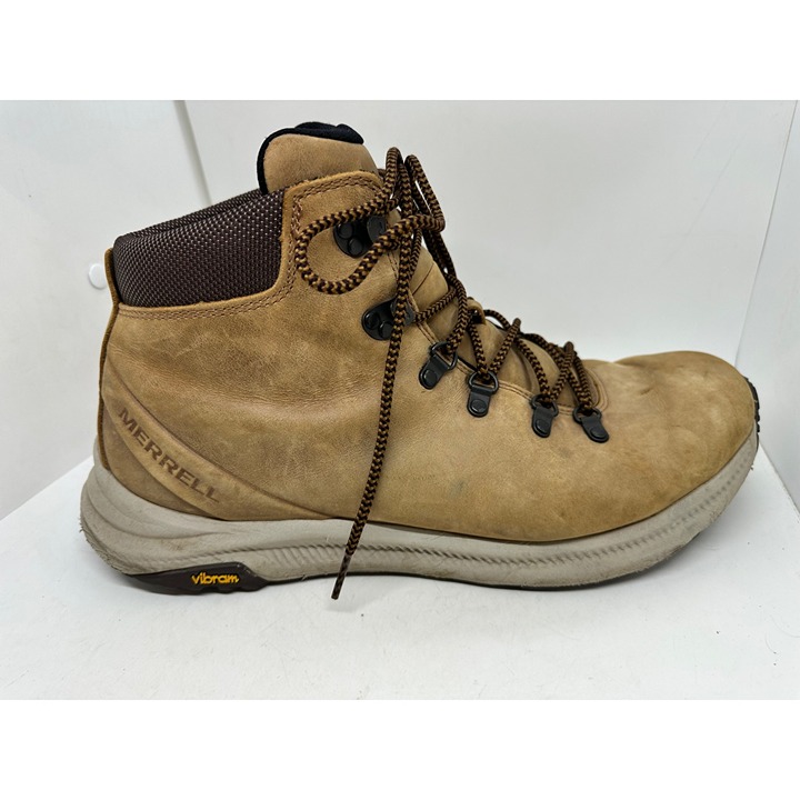 Merrell Ontario Mens 14 Vibram Mid Hiking Boots Brown Tan Hiking Work Shoe
