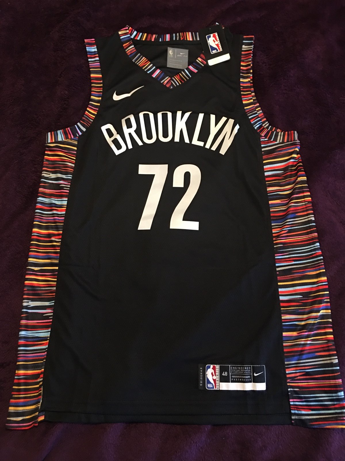 Nike Brooklyn Nets Swingman Biggie 72 Jersey CD7062-010 Size L