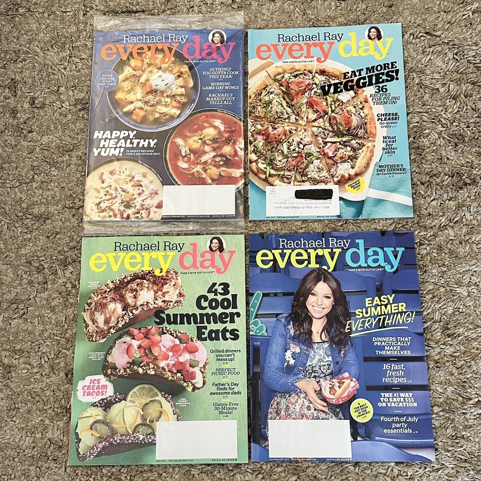 Lot Of 4 RACHAEL RAY EVERY DAY Magazines - Summer Everything And Recipes 2017