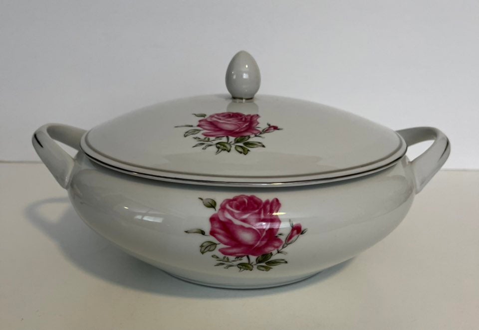 Imperial Rose Fine China Covered Vegetable Bowl Japan 6702