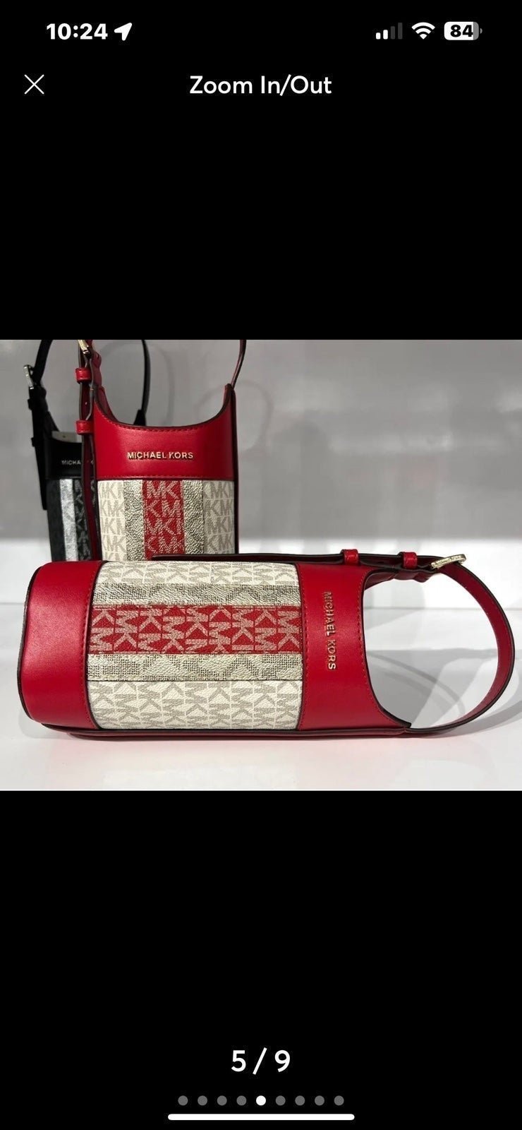 NWT Michael Kors Wine Bottle Holder With Stripe Chili Multi
