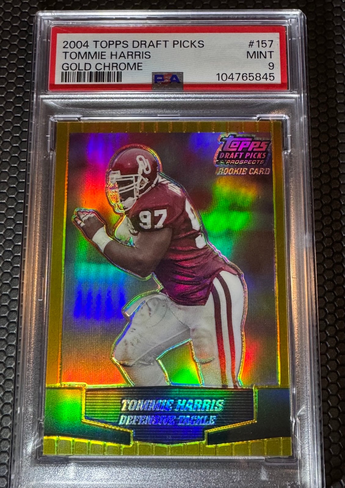 2004 TOPPS DRAFT PICKS & PROSPECTS #157 TOMMIE HARRIS GOLD CHROME PSA