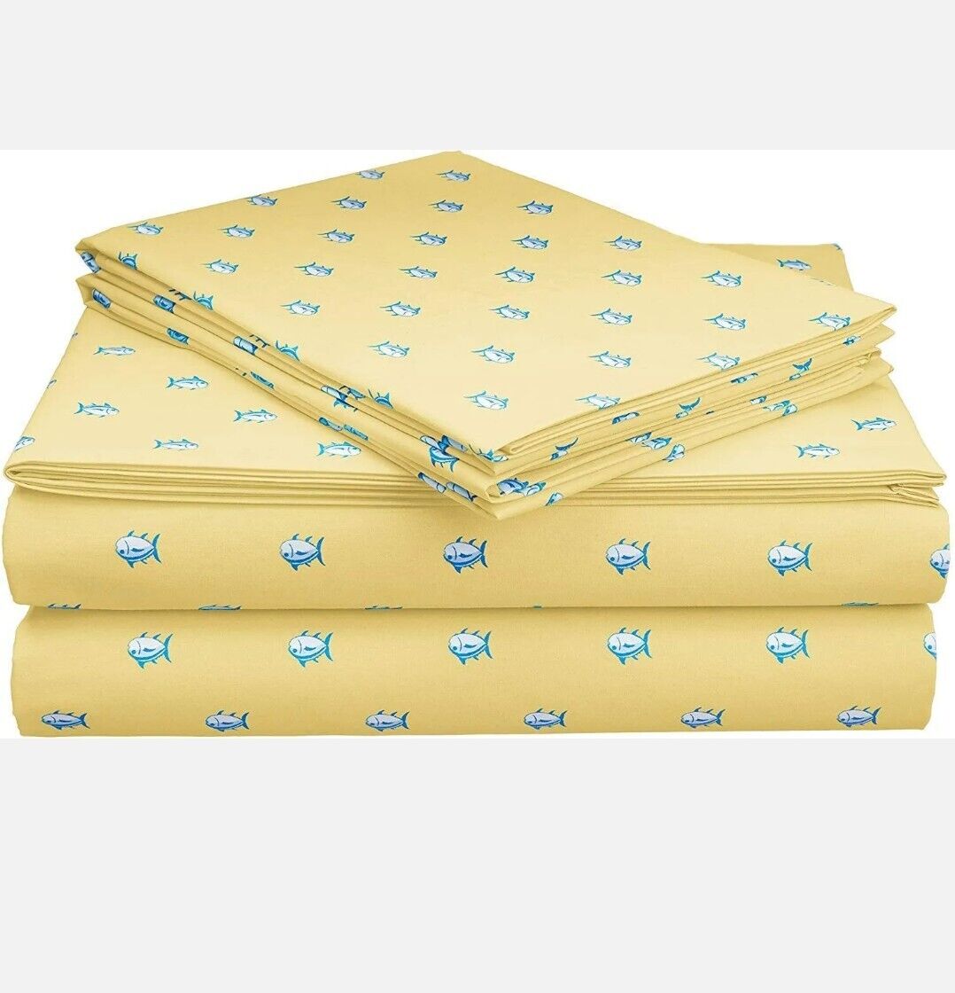 BRAND NEW SOUTHERN TIDE FULL SIZE SKIPJACK SHEET SET COLOR YELLOW