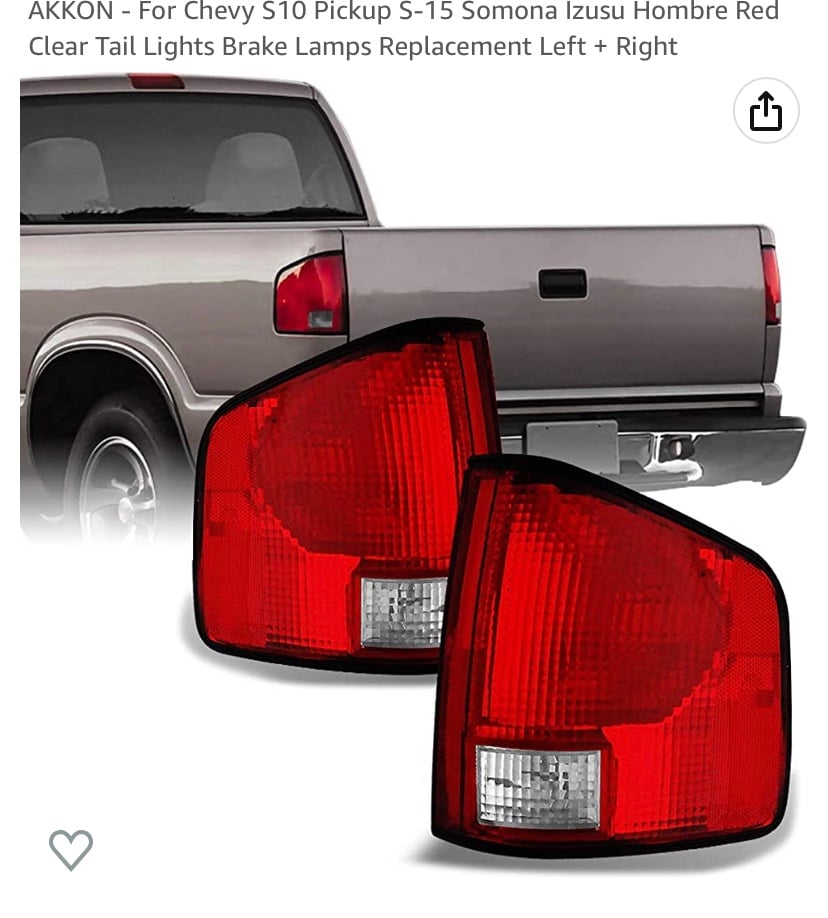 TAIL LIGHT ASSEMBLY FOR 94-02 CHEVY S-10 PICK UP GMC S-15 SOMONA 96-00 IZ HMBRE