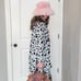 Y2k cow print nally and millie duster length jacket 2000s style maximalist coat