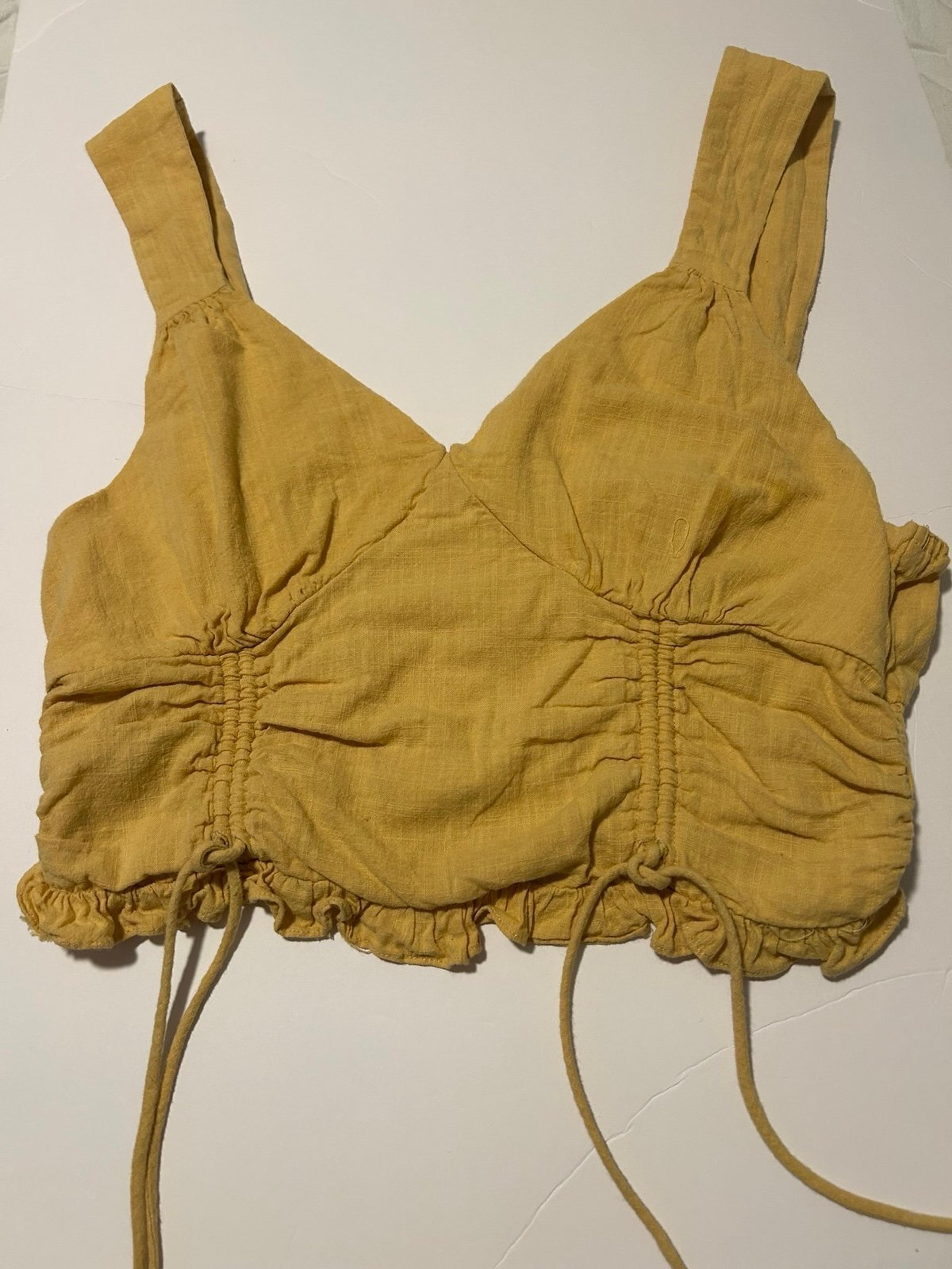 Etiquette Crop Top Yellow/Mustard Size L