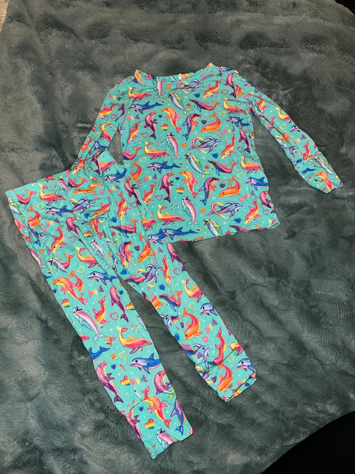 Posh Peanut Dancing dolphins Lisa Frank pajama set