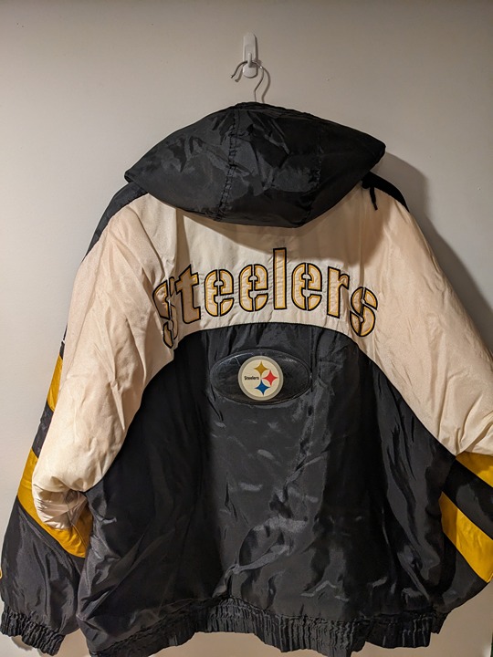 Vintage 90s Pittsburgh Steelers NFL Football Pro Player Black X-Large Jacket