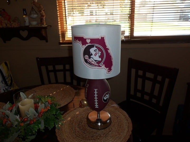 THE FLORIDA STATE SEMINOLES FOOTBALL TABLE LAMP (HANDCRAFTED)