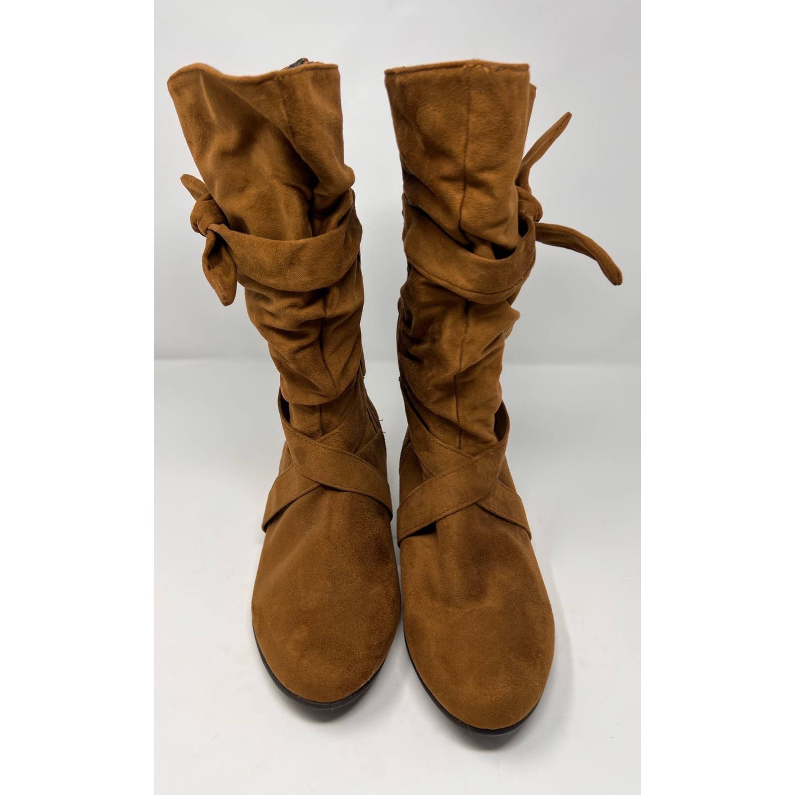 Comfort View Women's Heather Brown Faux Suede Boots Size 9 1/2 M