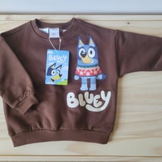 Zara baby kids boys girls FLOCKED BLUEY © LUDO STUDIO SWEATSHIRT. Size 12-18