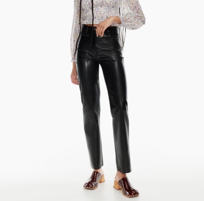 Aritzia Wilfred Faux Leather Pants Size 2 in Black