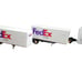 Vintage Diecast Fedex Trailer Truck Replica Diecast Metal