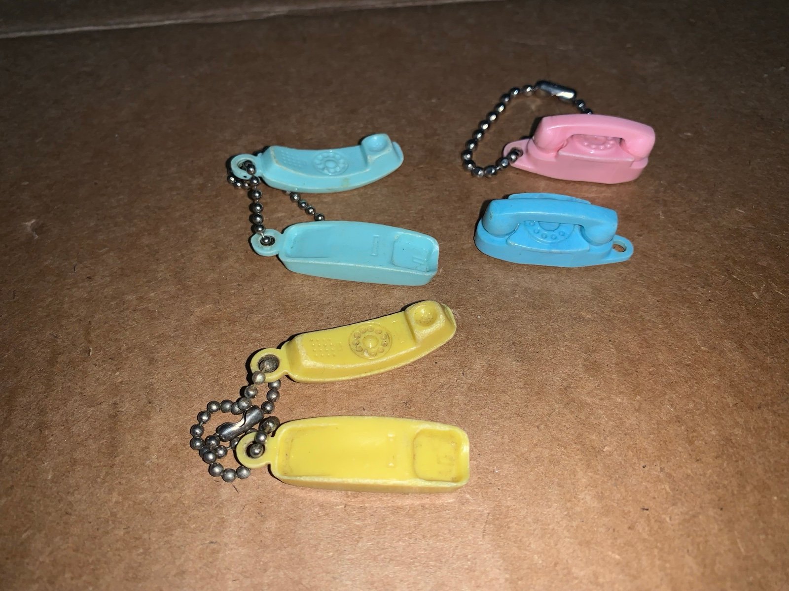 4 Vintage 1965 Trimline Plastic Phone KeyCharms
