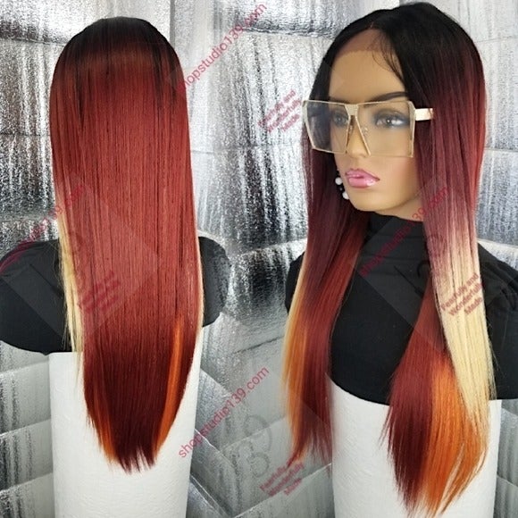 Celebrity Fire starter orange lace wig