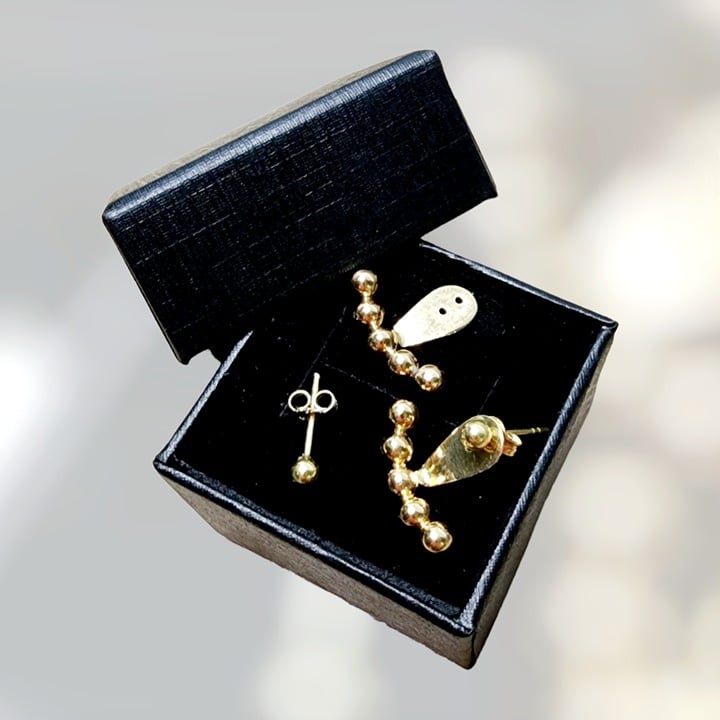 Earrings, Climber,  Jacket Earrings, 18K Solid Gold