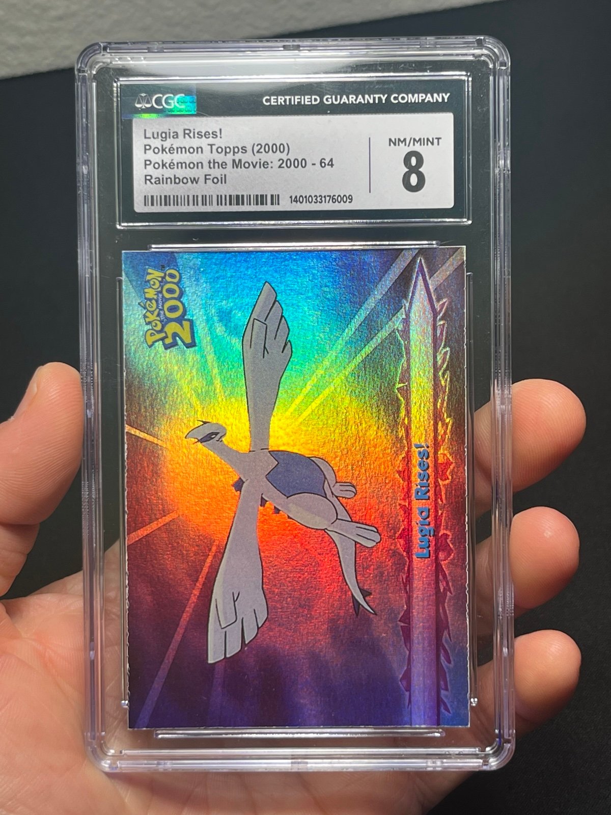 Topps Pokemon 2000 - Lugia Rises! Rainbow Foil #64 CGC 8 NM/MINT