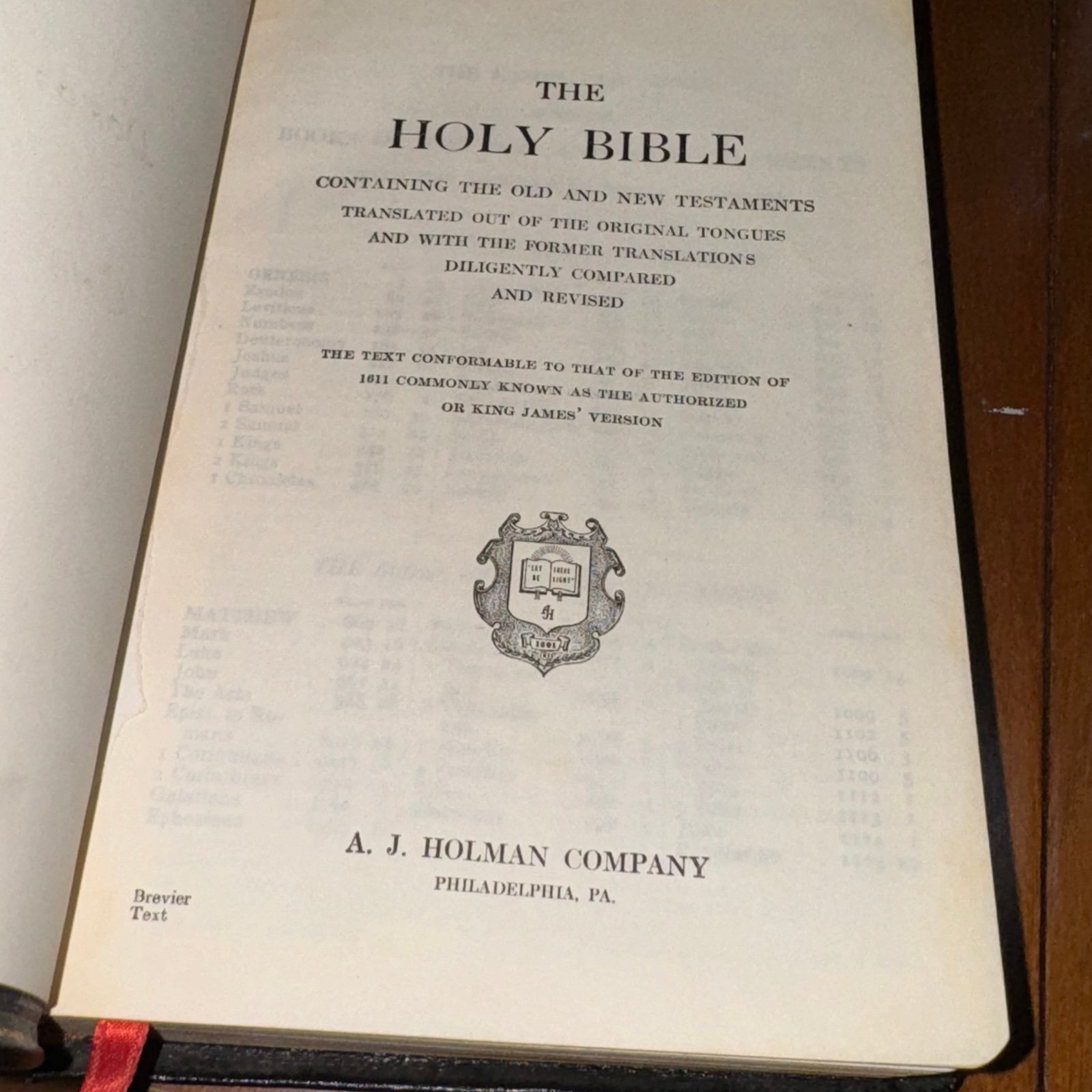 HOLMAN VINTAGE MOROCCO LEATHER KJV BIBLE