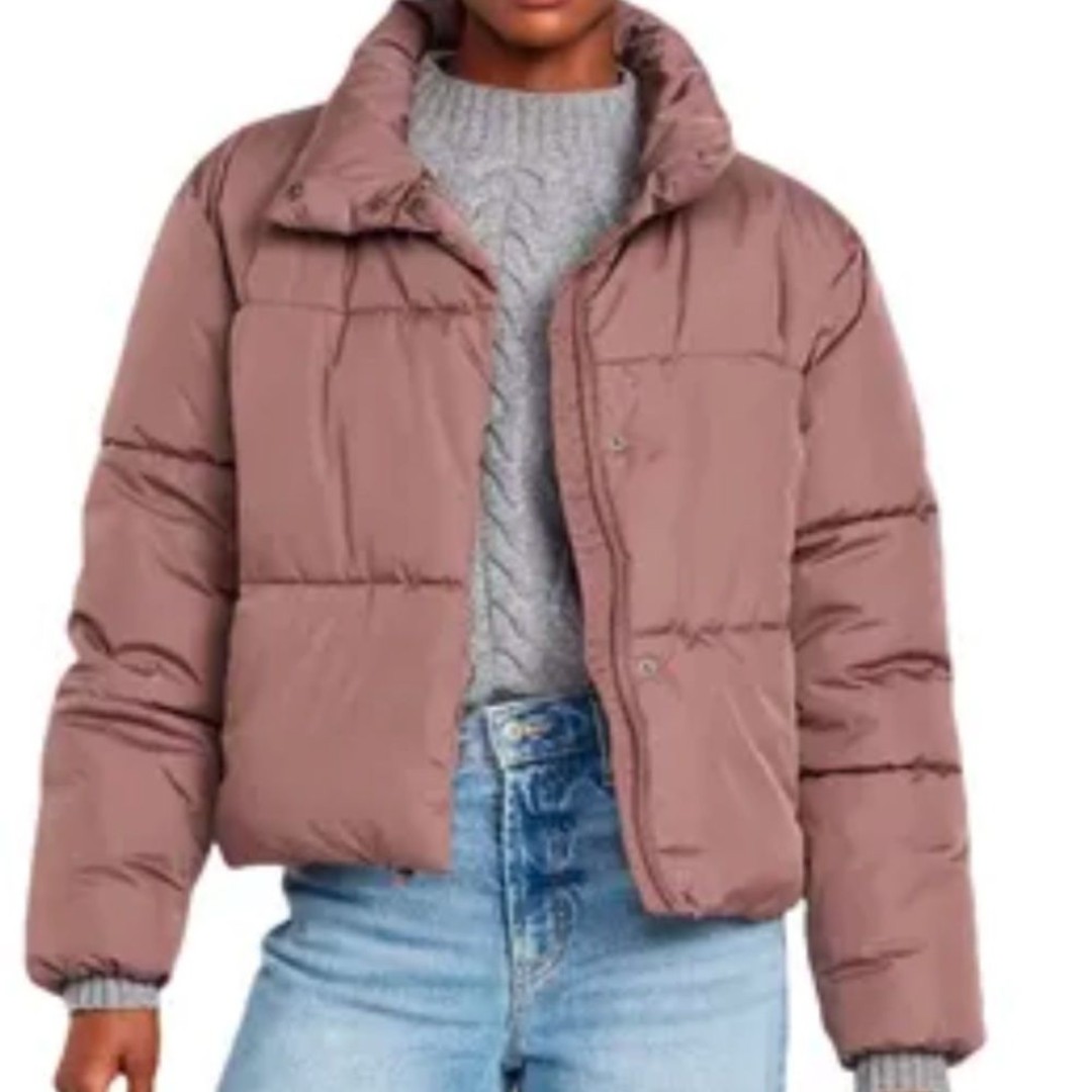 NWT Old Navy Puffer Jacket in Warm Taupe size petite medium
