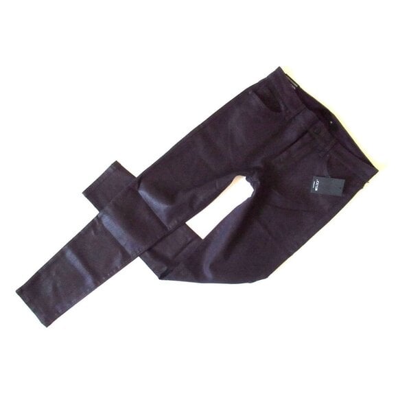 NWT Joe's Jeans The Skinny Ankle in Dark Wine Burgundy Coated Stretch Jeans 29