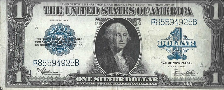 1923 US Horse Blanket Silver certificate XF