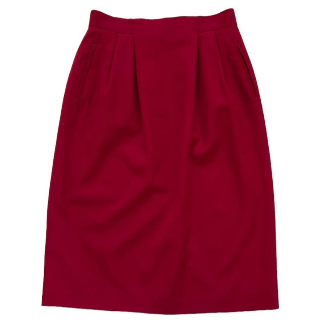 Austin Reed Vintage Skirt Womens 10 Wool Midi Red Classic Career Office USA