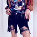 ONE TEASPOON WORN BLACK STEVIES LONG LENGTH BOYFRIEND SHORT size 27