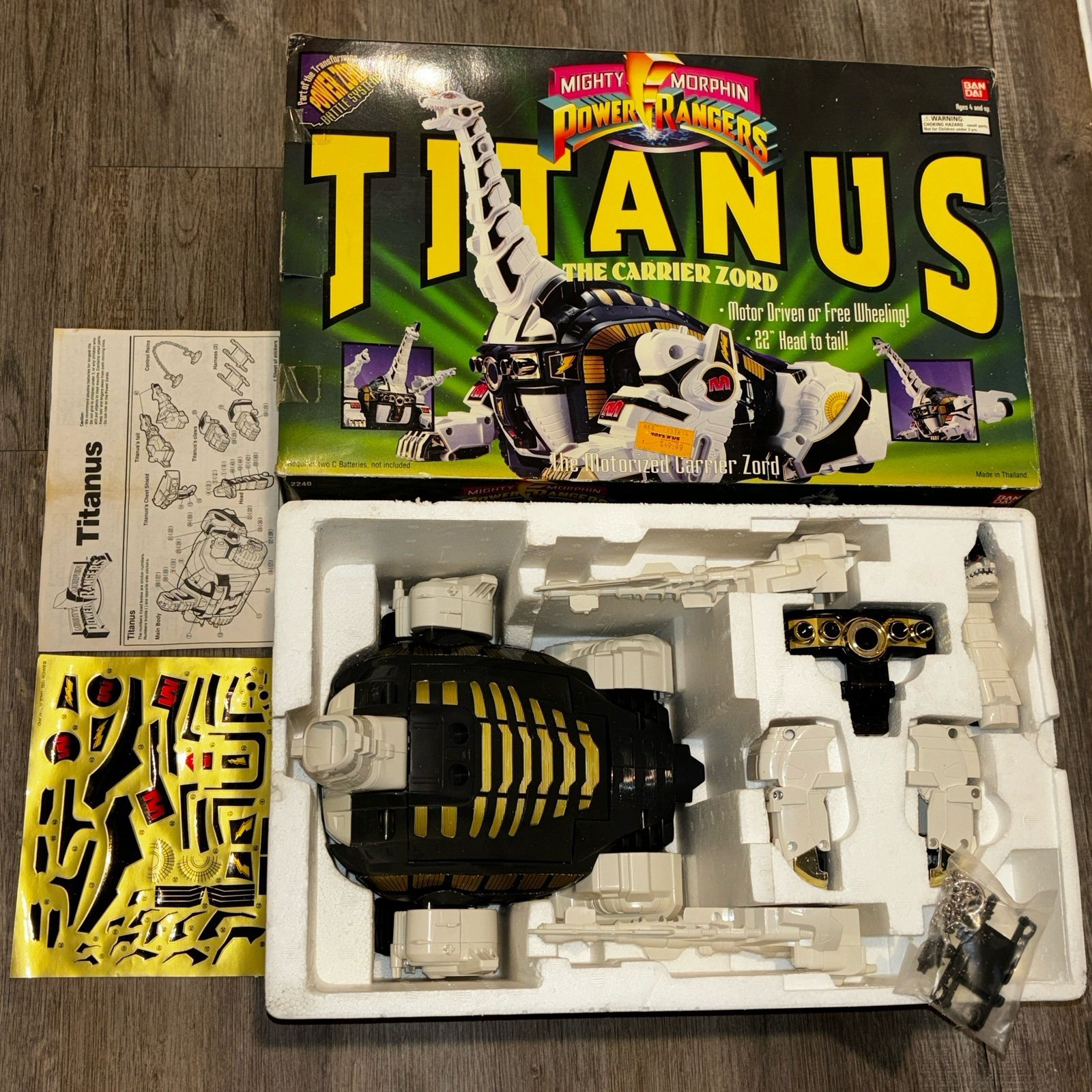 NEW VTG MMPR POWER RANGERS TITANUS MEGAZORD HEAD CLAWS TAIL 100% COMPLETE W/ BOX