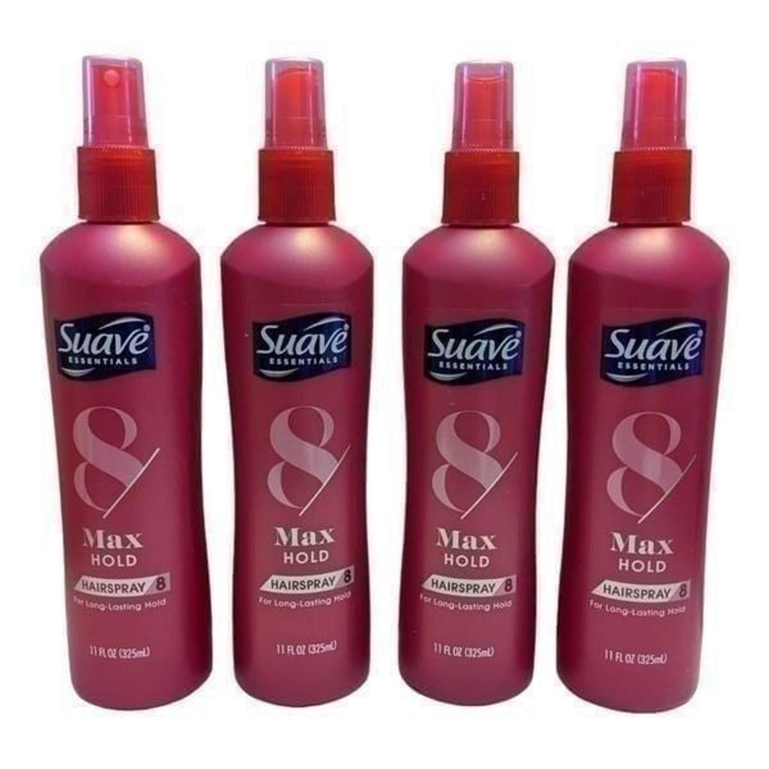 Suave Scented Non Aerosol Hairspray 11 fl oz Lot of 4 Bottles Max Hold Level 8