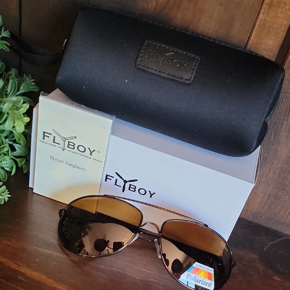 NWT Stauer Fly Boy Polarized Copper Aviators