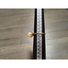 14k Gold Faux Pearl Ring Size 7.5 Marked 585 - 3.01g