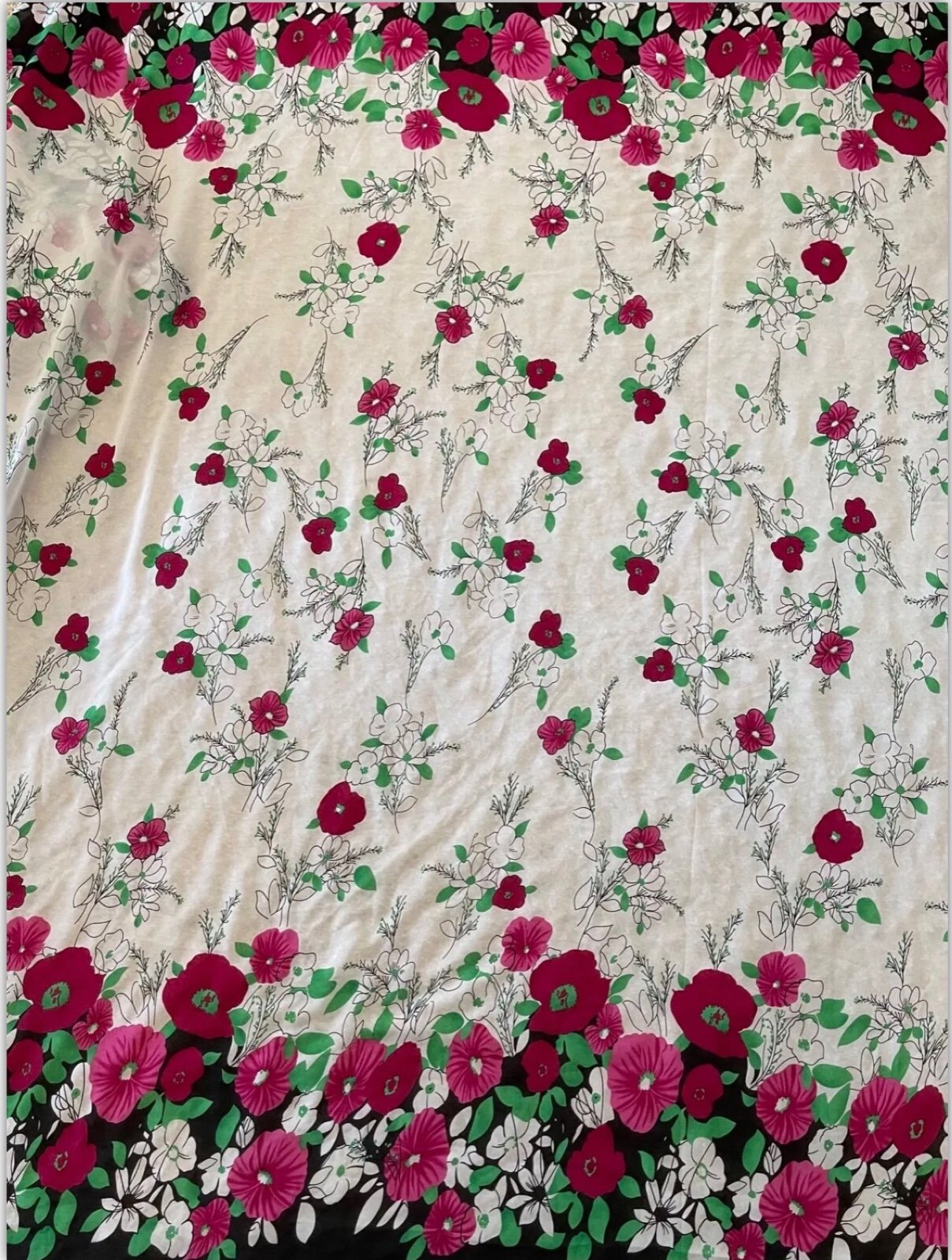 Multicolor store Chiffon Floral Print Sheer Polyester Fabric