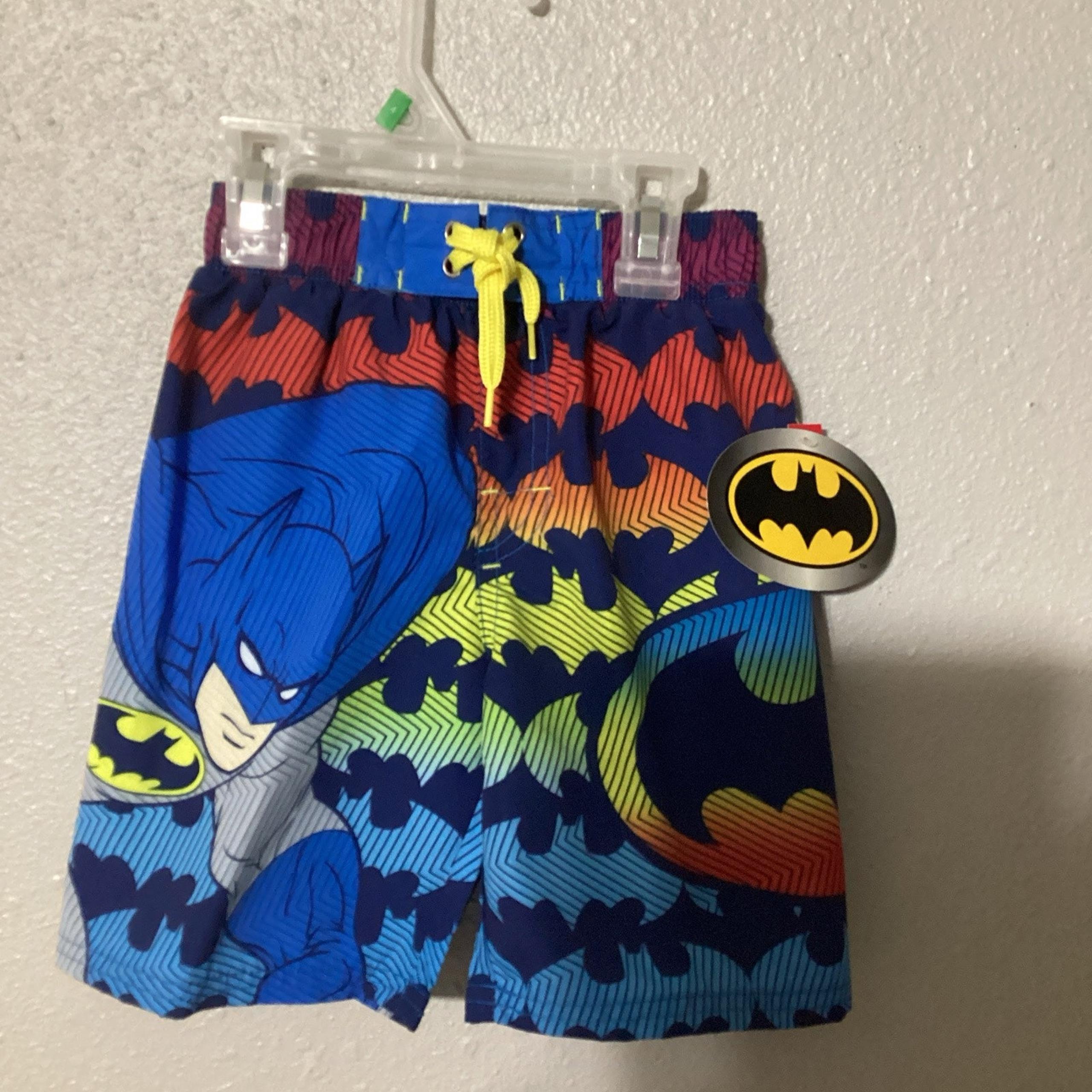 Batman Lined Swim Trunks Boy's Kid's Board Shorts Size 4