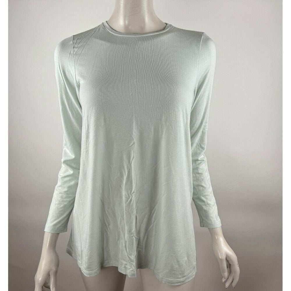 Eileen Fisher Stretch Jersey Knit Crew Neck Top Women PS Long Sleeve Tee Shirt