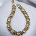 Vintage Rhinestone Flower CZ Gold Tone Chain Bracelet
